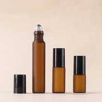 10ml 갈색 불투명 반투명 롤온 공병 아로마오일 차광유리 롤러볼 향수 용기, 1개