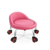 바퀴달린 이동식 낮은 의자 스툴 스펀지 방수 등받이 작업 방석 무소음 앉은뱅이 동글이, 로즈블랙큐빅휠