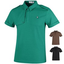 30대남성 스타일리쉬 솔리드 골프 견장셔츠 남성골프웨어 동호회 남자 여름