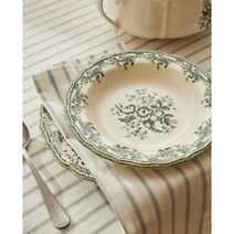 자라홈(ZARAHOME) 플로랄 어슨웨어 깊은 접시 42460201528, 다크 올리브_23 x 23 x 4 cm