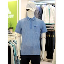 그린조이 남성 골프 여름 지그재그 패턴 반팔 카라 티셔츠 GS22KY23M