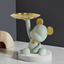플랜와이 곰돌이 트레이 인테리어 수납함 차키보관함, 민트(MINT)