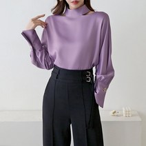 여성 가을 긴소매 블라우스 홀터 트임 럭셔리 블라우스 3컬러