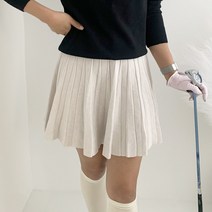 가을 겨울 여성 라운딩 니트 플리츠 55 66 주름 치마 골프스커트