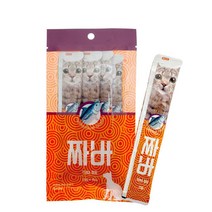 짜먹는 고양이 유산균간식 참치 4개 짜먹는간식 반려동물츄르 노령묘 반려묘간식 츄루