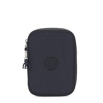 Kipling 100 펜 필통 스파클링 골드 길이 15.2cm x 높이 21.6cm x 깊이 5.1cm 체리 T 길이 15.2cm(6인치) X 높이 21.3cm(8.25인치, 6 InchL X 8.25 InchH X 2 InchD, Blue Bleu