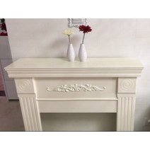 북유럽풍 빈티지 엔틱 벽난로 인테리어 콘솔 현관 테이블 선반 인테리어 협탁, D(아이보리 1.2m)(장식미포함)