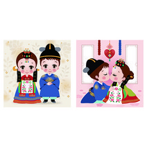 케이엠엘리 보석십자수 5D신랑각시(액자포함), 축복신랑각시