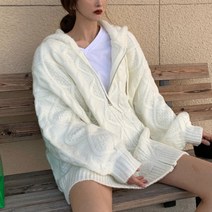 메이리앤 꽈베기 니트 풀오버 후드 지퍼 가디건