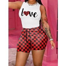 Loungewear Matching Sets Women Summer Vest Printing Skinny ONeck Sleeveless Ladies Outfit Casual