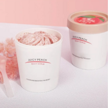 (1+1) 슈가 바디스크럽 복숭아향 200ml*2 사우나 스팀 솔트 바디 스크럽 바디 각질제거