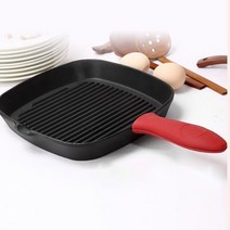 통주물후라이팬 손잡이커버 무쇠 프라이팬 핸들 덮개, 상품선택, 대형-레드