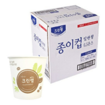 크린랲 종이컵 일반형 184ml 1000개 고급형 자판기용 천연펄프 무형광, 80봉, 50개