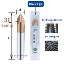 Cnc 커터 카바이드 챔퍼 밀링 90 도 8mm 라우터 비트 디버 알루미늄 엔드밀 조각, [13] d20x100L, [01] 3F coating, [02] 90 Degree