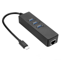 DFMEI 고속 Type-C ~ 3.0HUB+1000M 기가비트 네트워크 카드/3.1 기가비트 케이블 네트워크 카드 대 RJ45 무료 드라이브, Type-C 블랙