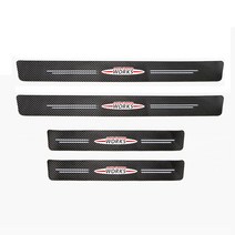 Car sticker carbon fiber decorative strip car door For BMW Mini Cooper One S JCW R55 R56 R60 F55 F56, [02] 4pcs For WORKS