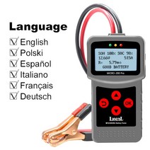 배터리 테스터 DC 12v 24v 오토바이 자동차 Lancol Micro200Pro 12v 배터리 용량 테스터 자동차 차고 워크, 04 Europe-Metal Clip