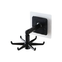 360 도 회전식 주방 후크 정리 걸이 욕실 벽걸이 접시 건조 랙 홀더 주방 액세서리 보관, black 1PCS
