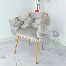 럭셔리 의자 핑크 골드 다양한 컬러 예쁜 독특한 화장대 메이크업 네일샵 카페 매장 인테리어, 골드 다리, 팔걸이있음, 라이트 그레이