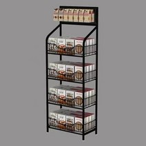 과자선반 펜트리 만들기 이동식 미니 팬트리 과자진열대, 화이트 4단