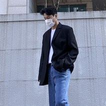 남자 오버핏 결혼식 하객룩 갈색 블랙 싱글 블레이저 마이 자켓