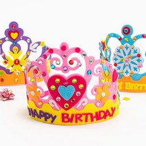 민화 펠트 부직포 왕관만들기 유아 어린이 미술놀이 DIY, 노랑별