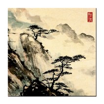 한국화 그림 동양화 민화 액자 수묵 담채화 캔버스 인테리어, 28.평안 산수화