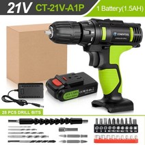 뿌레카 쁘레카 해머 전동 전기 드릴 21V 18V 2 속도 토크 1.5Ah 리튬 배터리, 협력사, 21V CT-21V-A1P, 유럽 ​​연합
