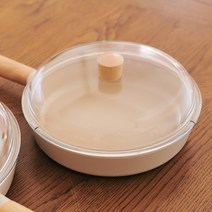 베이직 우드 노브 돔형 유리뚜껑 20 24 28cm, 24cm