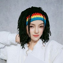 스티커사진소품 엄현경 레게머리 가발 모자 소지섭 최윤영 전참시 bj 방송용, 스판 프리, 블랙