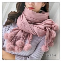 티피 여성 인조 캐시미어 패션 달콤하다 롱 도톰하다 보온 머플러 숄