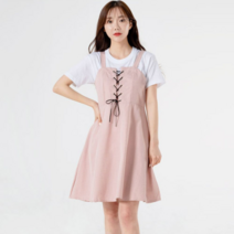 오너클랜 여성 러블리 여름패션 뷔스띠에 원피스(티셔츠미포함)