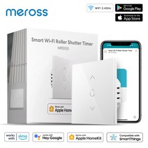 Meross-HomeKit 스마트 와이파이 롤러 셔터 타이머 전기 모터 커튼 블라인드 스위치 유럽/영국 버전 지원 알렉사 구글 어시스턴트, 한개옵션1, 05 1 PCS with HomeKit