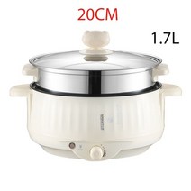 분유포트 국민 분유 포트 우유 데우기 온도조절전기포트 1.7L 다기능 비 스틱 팬 전기 요리 냄비 가정용 단, 01 Double Beige_01 EU