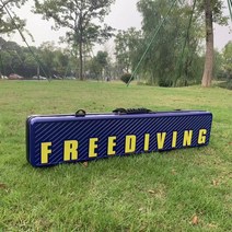FREEDIVING 프리 다이빙 롱핀 케이스 핀백 롱핀가방 하드케이스 프리다이빙 장비 가방, 진한 파란색   노란색 스티커