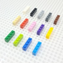 요고요 레고 호환 부품 커스텀 벌크 브릭 블럭 타일 플레이트 100G 소포장 패키지, [브릭 1 x 4] 노란색 100G