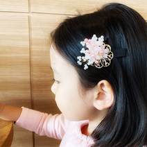 [리본 봄] 미니꽃다발 배씨 한복 머리핀