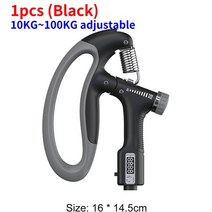 악력측정기 전완근운동기구 손 압력기 악력 손가락 완력기 운동 기구 조정 가능한 r 자형 핸드 그립 운동 파워 셀 수 있는 운동 인핸서 그리퍼 스프링 핑거 핀치 손목 확장기 훈련, 검은색