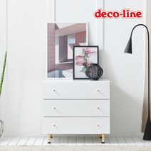 데코라인 코넬 폰테 골드 3단 서랍장 DWL056C, 다크그레이