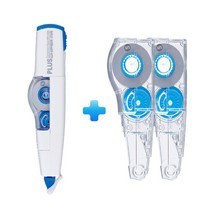 PLUS 플러스 화이트 수정테이프 본품1+리필 2개입 세트 (WH-605D+WH605R-2P WH604D+WH604R-2P), [세트] 본품+리필 (WH605)