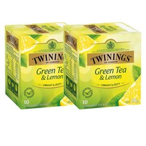 트와이닝 녹차 레몬 티백 10개 Twinings Green Tea Lemon Tea Bags, 2팩