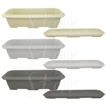 메가박스 660 화분 세트 긴화분 받침대 원예 베란다 재배 식물 상추 과일 방울 토마토, 660 화분+받침 그레이 세트
