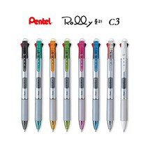 pentel Rolly 롤리 다색볼펜 롤리 2색볼펜 C2 / 3색볼펜 C3 / 4색볼펜 C4, 2색펜C2, 투명