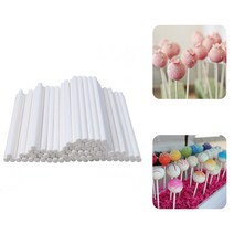 100 pcs 롤리팝 종이 막대 흰색 사탕 종이 막대기 튼튼, 20cm, 100개