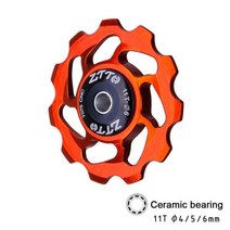 ZTTO 11T MTB 자전거 뒷 변속기 자키 휠 세라믹 베어링 풀리 AL7075 CNC 도로 자전거 가이드 롤러 아이들러 4mm 5mm 6mm, 1pcs 레드