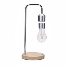 공중부양 야간 조명 LED 자기 부상 플로팅 램프 테이블 전구 무선 충전 밸런스 장식, Silver+With Wireless Charge+영국