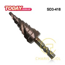 라보엠 스텐작업용 스텝드릴 SD3-418 3날 스텐용 SUS 철 목재 임팩용 멀티 나선형 다단계드릴 다단계기리 확관 천공 RABO-M 카리스툴