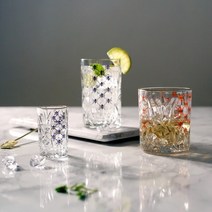 기타 황실글라스 골드라인 하이볼 언더락 위스키잔 양주잔 홈카페 유리컵, 하이볼잔 2P세트-청색