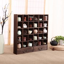 원목 엔틱 찻장 벽 수납 빈티지 커피장 다기장 전시대 컵보드 그릇 장식장, B