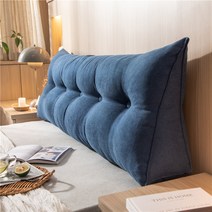 침대 머리 쿠션 삼각 더블 소파 라지 등받이 다다미 침대 소프트백 기숙사 침실 침대 침대 침대 베개 탈부착 세탁 가능, 딥블루앤디소프트캐시미어원단, 100*20*50길이*폭*높이